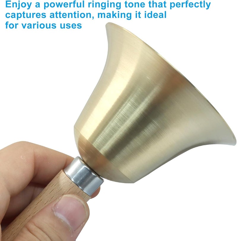SOVNSG Super Loud Hand Bell, Solid Brass Call Bell, Ringing Handbells for Elderly at Home, Wedding, Animal Training(3.15Inch) - Image 5